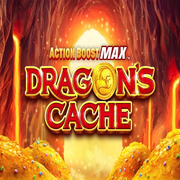 Action Boost Max Dragon's Cache by SpinPlay Games, showcased at casinolyapp.com – game logo